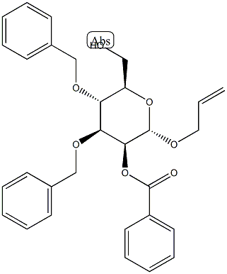 (2S,3S,4S,5R,6R)-4,5-bis(benzyloxy)-6-(hydroxymethyl)-2-(prop-2-en-1-yloxy)oxan-3-yl benzoate Struktur