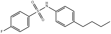 N-(4-ブチルフェニル)-4-フルオロベンゼンスルホンアミド 化学構造式