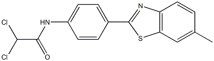 2,2-dichloro-N-[4-(6-methyl-1,3-benzothiazol-2-yl)phenyl]acetamide 化学構造式