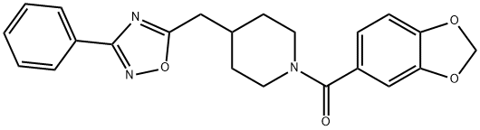 1-(2H-1,3-benzodioxole-5-carbonyl)-4-[(3-phenyl-1,2,4-oxadiazol-5-yl)methyl]piperidine,352033-96-6,结构式