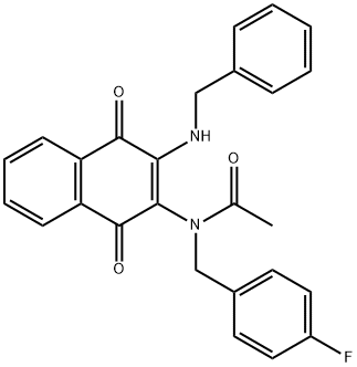 N-[3-(benzylamino)-1,4-dioxo-1,4-dihydronaphthalen-2-yl]-N-[(4-fluorophenyl)methyl]acetamide|RIPGBM