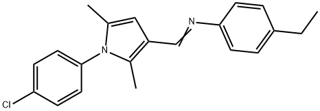 (1E)-1-[1-(4-chlorophenyl)-2,5-dimethyl-1H-pyrrol-3-yl]-N-(4-ethylphenyl)methanimine Structure