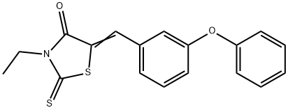 3-ethyl-5-[(3-phenoxyphenyl)methylidene]-2-sulfanylidene-1,3-thiazolidin-4-one Struktur