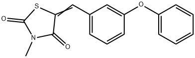 (5Z)-3-methyl-5-[(3-phenoxyphenyl)methylidene]-1,3-thiazolidine-2,4-dione Struktur