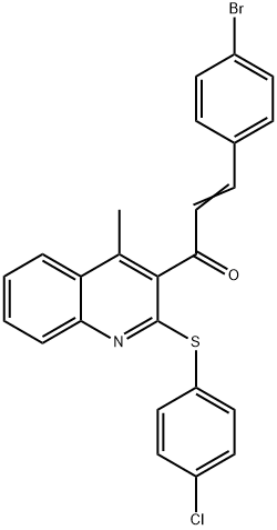 400074-44-4 (2E)-3-(4-bromophenyl)-1-{2-[(4-chlorophenyl)sulfanyl]-4-methylquinolin-3-yl}prop-2-en-1-one