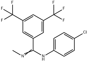 (E)-N-(4-chlorophenyl)-N'-methyl-3,5-bis(trifluoromethyl)benzene-1-carboximidamide,400075-31-2,结构式