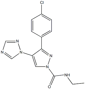  3-(4-chlorophenyl)-N-ethyl-4-(1H-1,2,4-triazol-1-yl)-1H-pyrazole-1-carboxamide