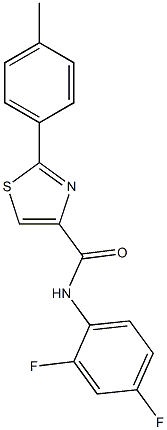 N-(2,4-difluorophenyl)-2-(4-methylphenyl)-1,3-thiazole-4-carboxamide Structure