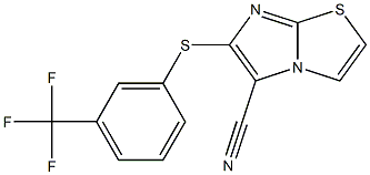 6-{[3-(trifluoromethyl)phenyl]sulfanyl}imidazo[2,1-b][1,3]thiazole-5-carbonitrile 化学構造式