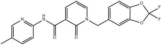 1-[(2,2-difluoro-2H-1,3-benzodioxol-5-yl)methyl]-N-(5-methylpyridin-2-yl)-2-oxo-1,2-dihydropyridine-3-carboxamide 结构式