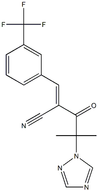 (2E)-4-methyl-3-oxo-4-(1H-1,2,4-triazol-1-yl)-2-{[3-(trifluoromethyl)phenyl]methylidene}pentanenitrile Structure