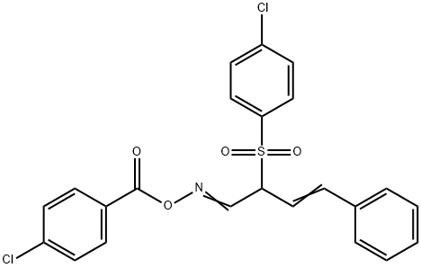 (E)-[(3E)-2-(4-chlorobenzenesulfonyl)-4-phenylbut-3-en-1-ylidene]amino 4-chlorobenzoate Structure