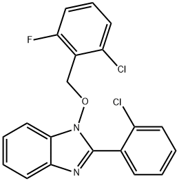 1-[(2-chloro-6-fluorophenyl)methoxy]-2-(2-chlorophenyl)-1H-1,3-benzodiazole 化学構造式
