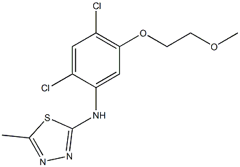 N-[2,4-dichloro-5-(2-methoxyethoxy)phenyl]-5-methyl-1,3,4-thiadiazol-2-amine Struktur