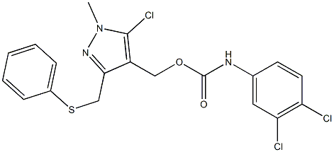 {5-chloro-1-methyl-3-[(phenylsulfanyl)methyl]-1H-pyrazol-4-yl}methyl N-(3,4-dichlorophenyl)carbamate|