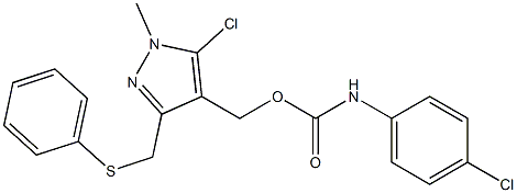 {5-chloro-1-methyl-3-[(phenylsulfanyl)methyl]-1H-pyrazol-4-yl}methyl N-(4-chlorophenyl)carbamate