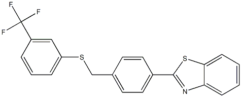 2-[4-({[3-(trifluoromethyl)phenyl]sulfanyl}methyl)phenyl]-1,3-benzothiazole,,结构式