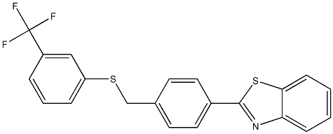 2-[4-({[3-(trifluoromethyl)phenyl]sulfanyl}methyl)phenyl]-1,3-benzothiazole Struktur