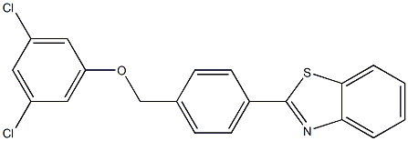 2-{4-[(3,5-dichlorophenoxy)methyl]phenyl}-1,3-benzothiazole,,结构式