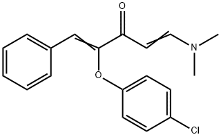 (1Z,4E)-2-(4-chlorophenoxy)-5-(dimethylamino)-1-phenylpenta-1,4-dien-3-one Struktur