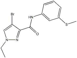 4-bromo-1-ethyl-N-[3-(methylsulfanyl)phenyl]-1H-pyrazole-3-carboxamide 化学構造式