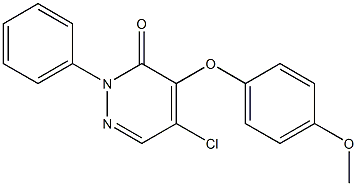 5-chloro-4-(4-methoxyphenoxy)-2-phenyl-2,3-dihydropyridazin-3-one,,结构式
