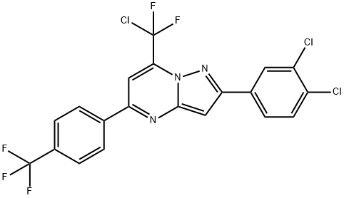 7-[chloro(difluoro)methyl]-2-(3,4-dichlorophenyl)-5-[4-(trifluoromethyl)phenyl]pyrazolo[1,5-a]pyrimidine 结构式