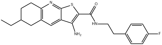 3-amino-6-ethyl-N-[2-(4-fluorophenyl)ethyl]-5,6,7,8-tetrahydrothieno[2,3-b]quinoline-2-carboxamide Structure