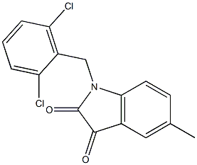 1-[(2,6-dichlorophenyl)methyl]-5-methyl-2,3-dihydro-1H-indole-2,3-dione,,结构式