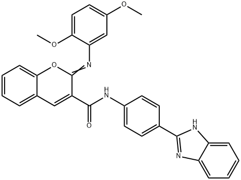 (2Z)-N-[4-(1H-1,3-benzodiazol-2-yl)phenyl]-2-[(2,5-dimethoxyphenyl)imino]-2H-chromene-3-carboxamide|