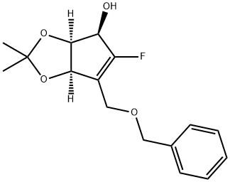 (3aS,4R,6aR)-6-[(benzyloxy)methyl]-5-fluoro-2,2-dimethyl-2H,3aH,4H,6aH-cyclopenta[d][1,3]dioxol-4-ol, 491578-02-0, 结构式