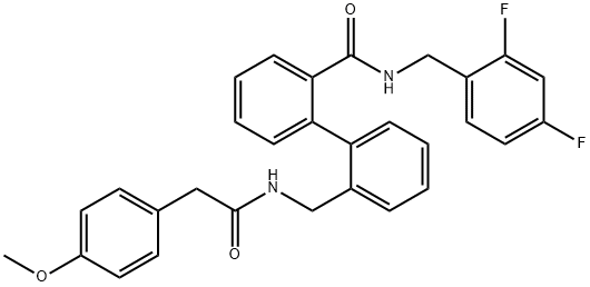 N-[(2,4-difluorophenyl)methyl]-2'-{[2-(4-methoxyphenyl)acetamido]methyl}-[1,1'-biphenyl]-2-carboxamide Structure