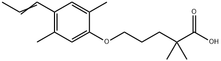 Gemfibrozil Related Compound A ,(E,Z)-2,2-dimethyl-5-[2,5-dimethyl-4-(propene-1-yl)phenoxy]valeric acid Struktur
