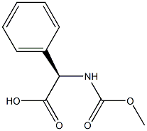 (R)-2-((メトキシカルボニル)アミノ)-2-フェニル酢酸 化学構造式
