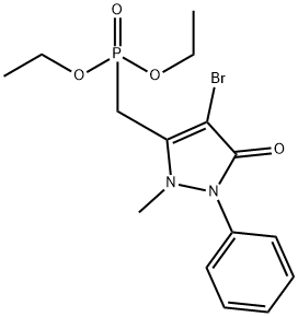 diethyl (4-bromo-2-methyl-5-oxo-1-phenyl-2,5-dihydro-1H-pyrazol-3-yl)methylphosphonate 化学構造式