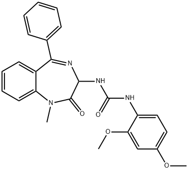 1-(2,4-dimethoxyphenyl)-3-(1-methyl-2-oxo-5-phenyl-2,3-dihydro-1H-1,4-benzodiazepin-3-yl)urea 结构式