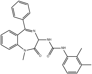 1-(2,3-dimethylphenyl)-3-(1-methyl-2-oxo-5-phenyl-2,3-dihydro-1H-1,4-benzodiazepin-3-yl)urea,548749-26-4,结构式