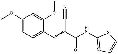 (2E)-2-cyano-3-(2,4-dimethoxyphenyl)-N-(1,3-thiazol-2-yl)prop-2-enamide,556048-19-2,结构式