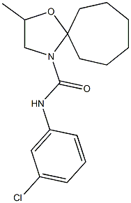 N-(3-chlorophenyl)-2-methyl-1-oxa-4-azaspiro[4.6]undecane-4-carboxamide Struktur