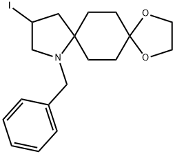 9-benzyl-11-iodo-1,4-dioxa-9-azadispiro[4.2.48.25]tetradecane Struktur