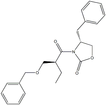 (4R)-4-benzyl-3-[(2S)-2-[(benzyloxy)methyl]butanoyl]-1,3-oxazolidin-2-one Structure