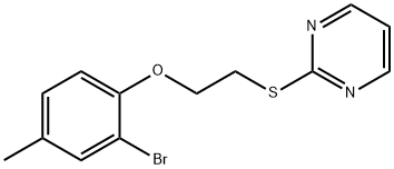 2-[[2-(2-溴-4-甲基苯氧基)乙基]硫基]嘧啶,723249-01-2,结构式