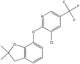 3-chloro-2-[(2,2-dimethyl-2,3-dihydro-1-benzofuran-7-yl)oxy]-5-(trifluoromethyl)pyridine 结构式