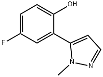 4-フルオロ-2-(1-メチル-1H-ピラゾール-5-イル)フェノール 化学構造式