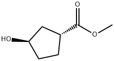 TRANS-3-ヒドロキシシクロペンタン-1-カルボン酸メチル 化学構造式
