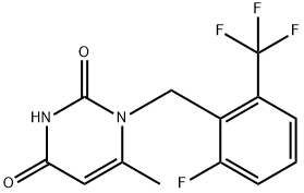 1-(2-Fluoro-6-(trifluoromethyl)benzyl)-6-methylpyrimidine-2,4(1H,3H)-dione Struktur