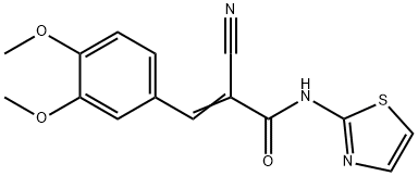(2E)-2-cyano-3-(3,4-dimethoxyphenyl)-N-(1,3-thiazol-2-yl)prop-2-enamide,849684-21-5,结构式