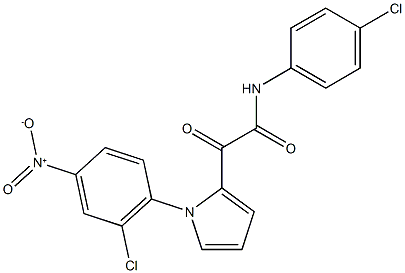 2-[1-(2-chloro-4-nitrophenyl)-1H-pyrrol-2-yl]-N-(4-chlorophenyl)-2-oxoacetamide,,结构式