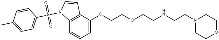 [2-(2-{[1-(4-methylbenzenesulfonyl)-1H-indol-4-yl]oxy}ethoxy)ethyl][2-(morpholin-4-yl)ethyl]amine 化学構造式