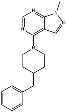 4-benzyl-1-{1-methyl-1H-pyrazolo[3,4-d]pyrimidin-4-yl}piperidine 结构式